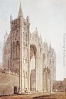 Cathedral Canvas Paintings - The West Front of Peterborough Cathedral